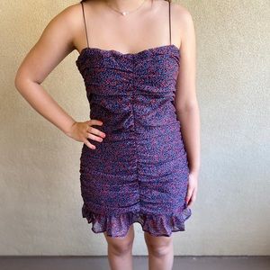 Ruffle Floral Chiffon Mini Dress